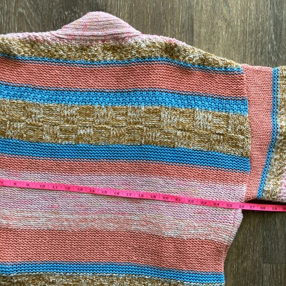 Anthropologie Textured Striped One Size Open Cardigan - Picture 7 of 10